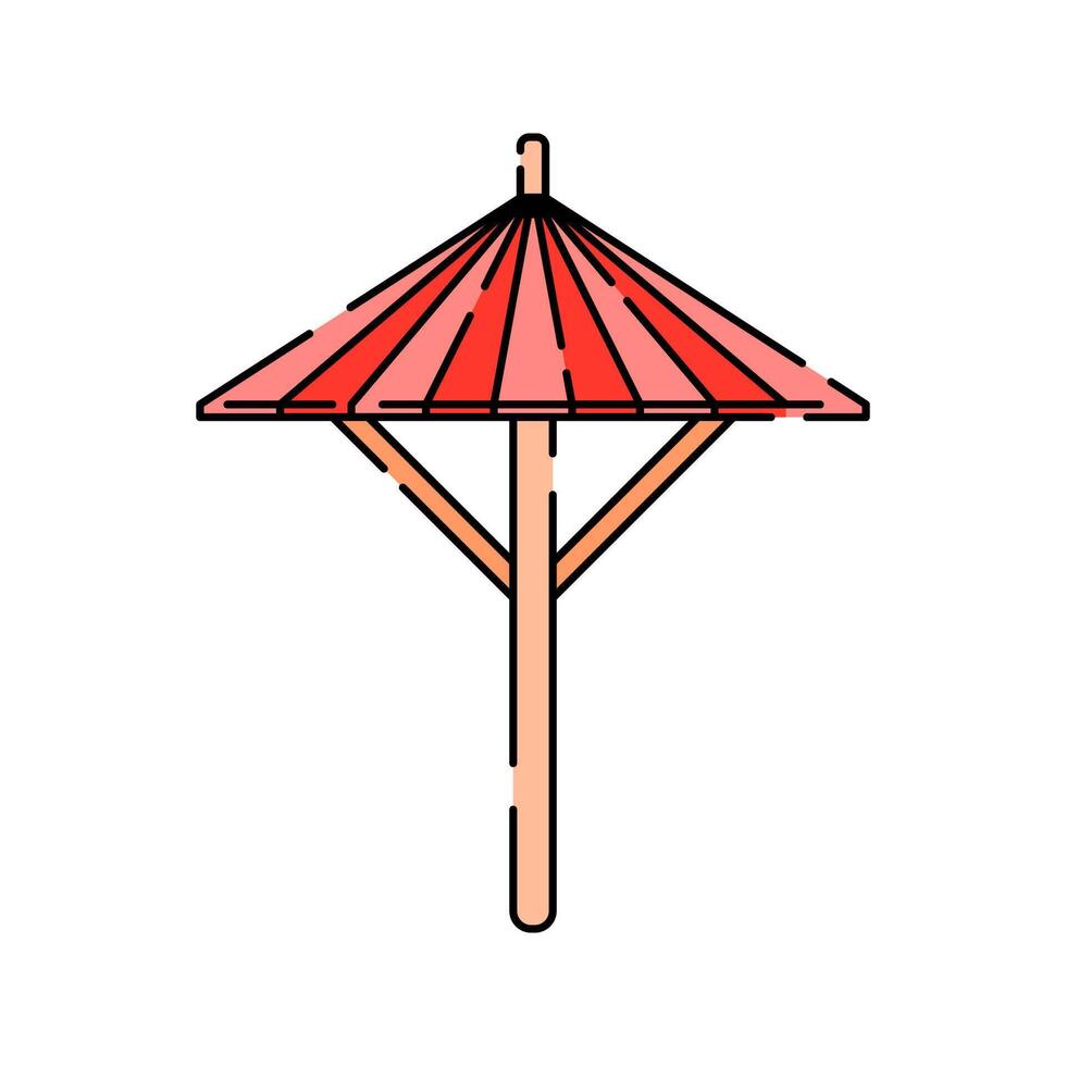Japanese Parasol Icon Illustration with soft colour palette in flat design style Perfect for cultural designs and illustrations. vector