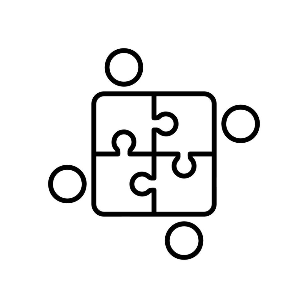Teamwork icon with jigsaw puzzle and people vector
