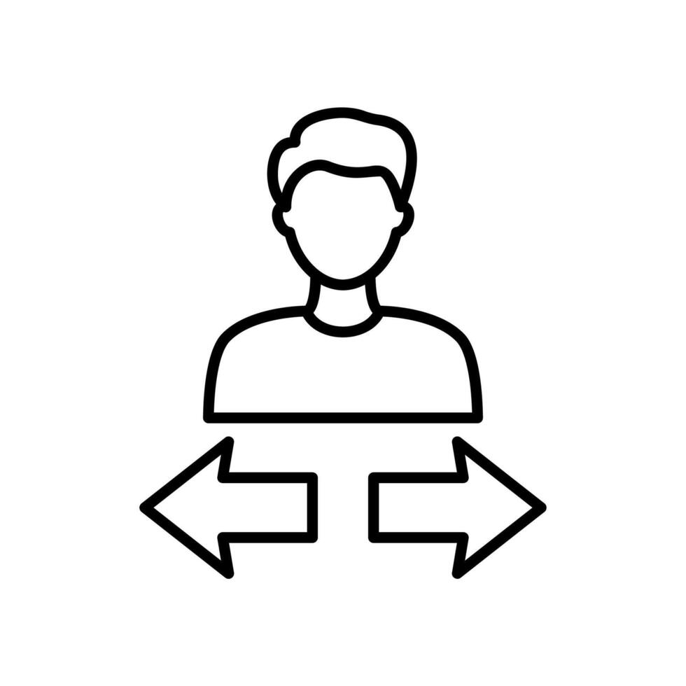 Decision making icon with people and arrows vector