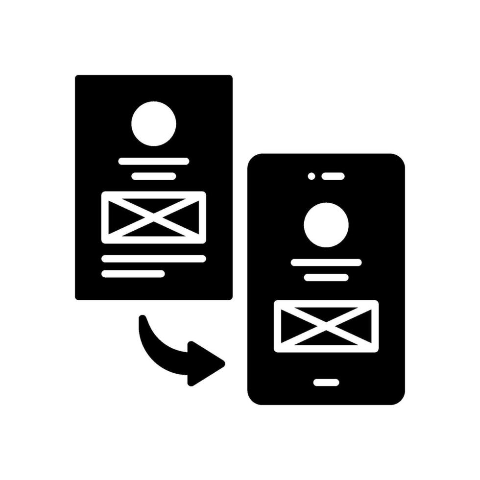 Smartphone app development design prototype icon vector