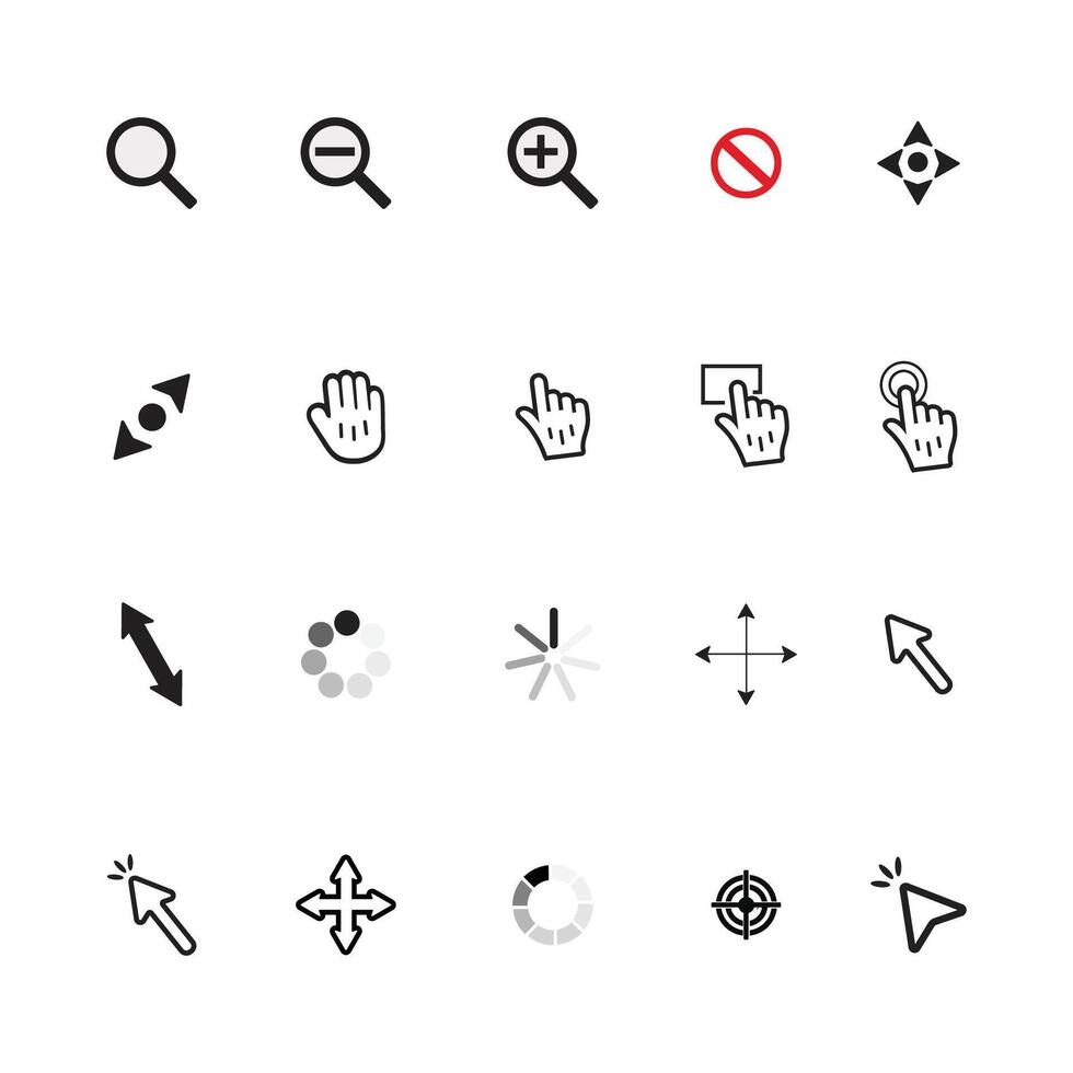 Click with Style Modern Mouse Pointer Icons vector