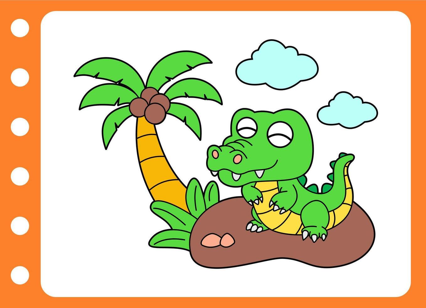 Cute alligator cartoon. Hand drawn cartoon ant illustration vector