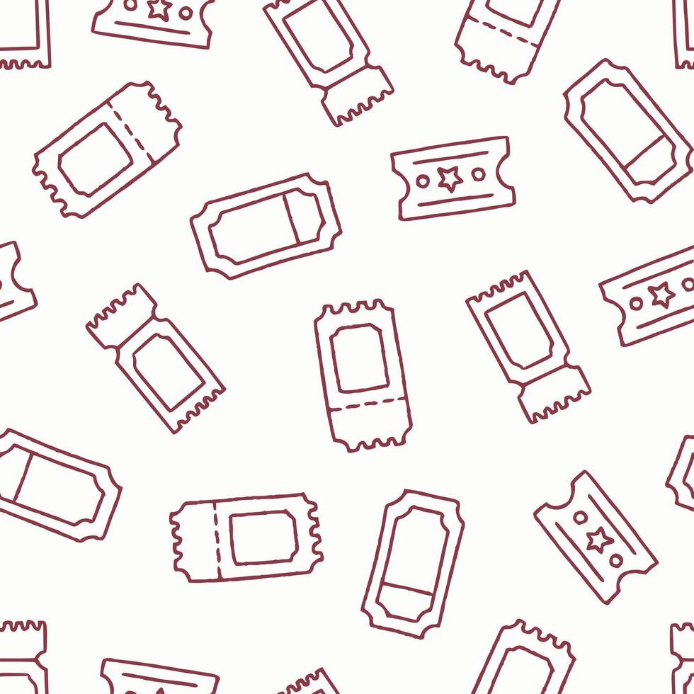 Outline Ticket Seamless Pattern illustration for Print, Wallpaper, Decoration. vector