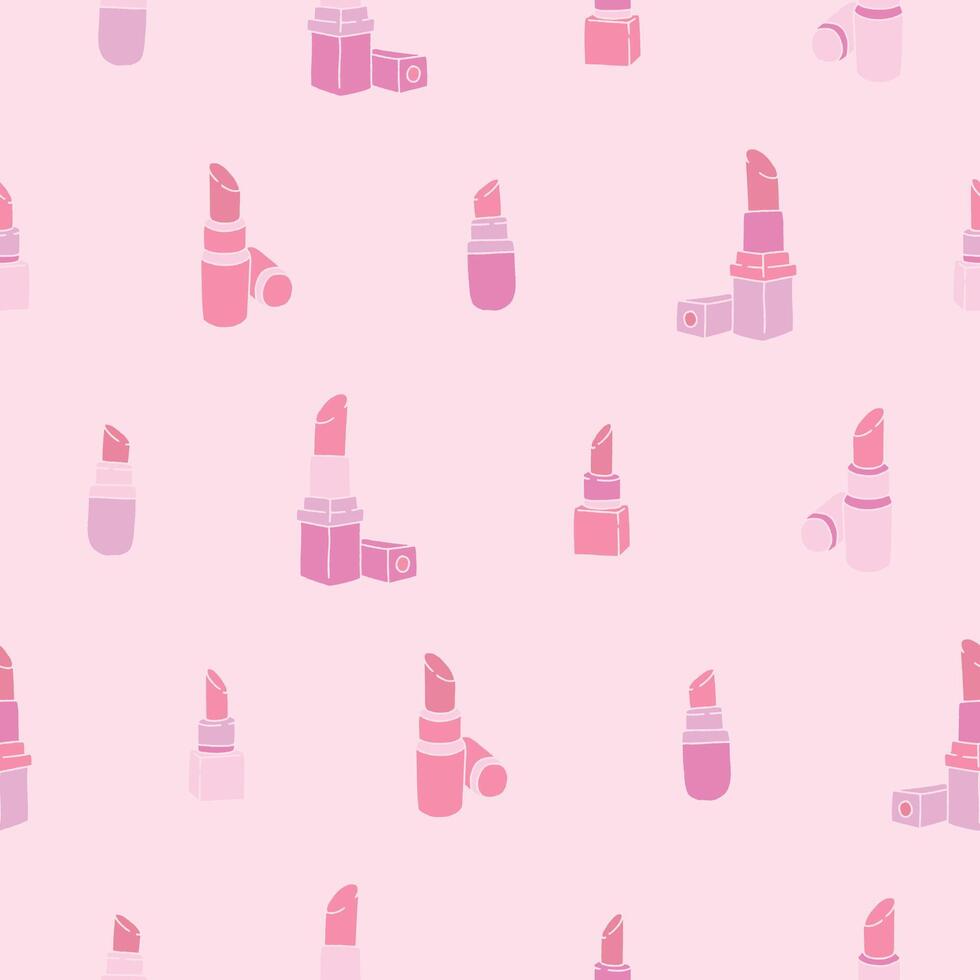 Collection of Lipstick Seamless Pattern illustration for Print, Wallpaper, Decoration. vector