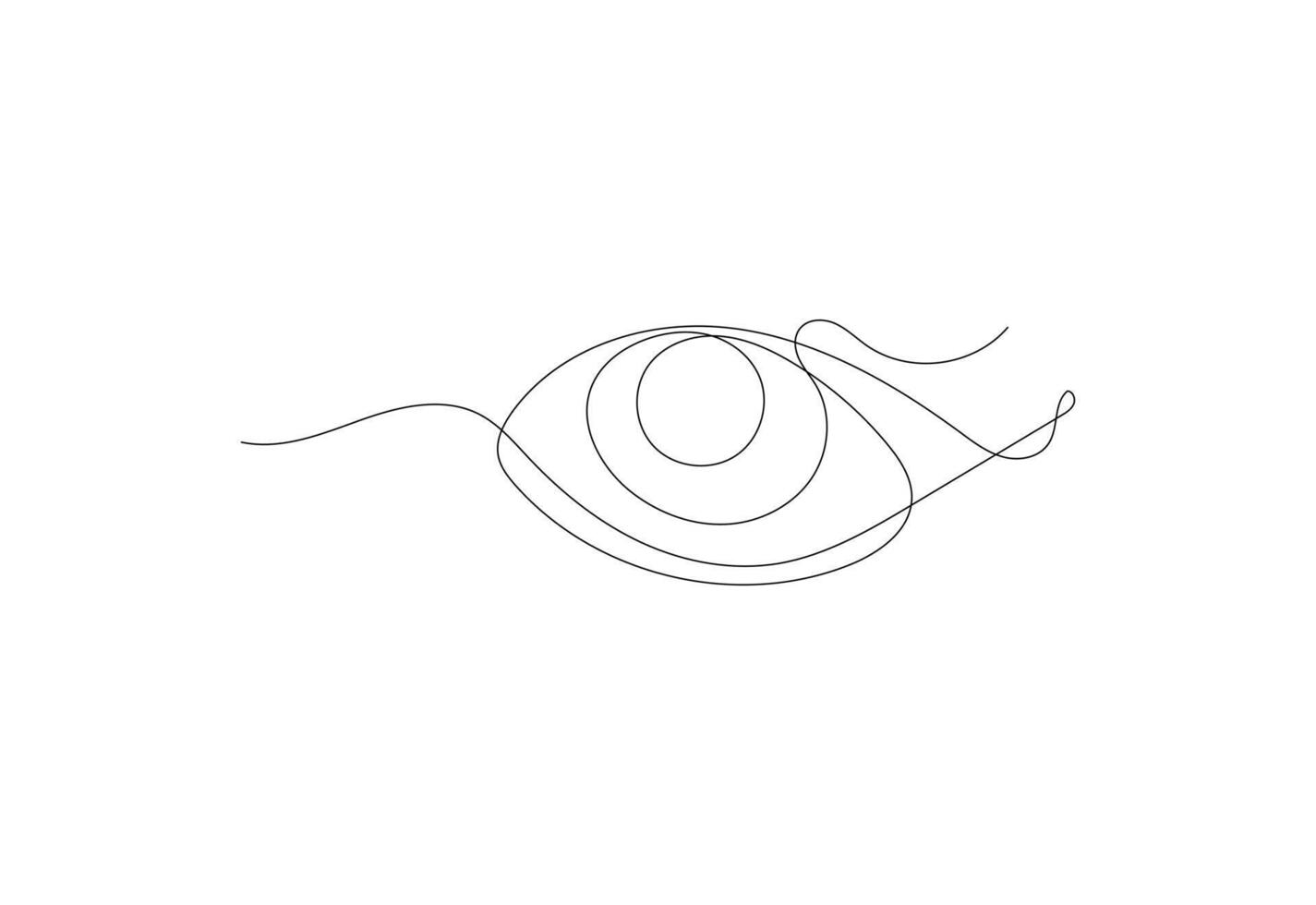 Line art of Human Eye drawing with white background, illustration vector