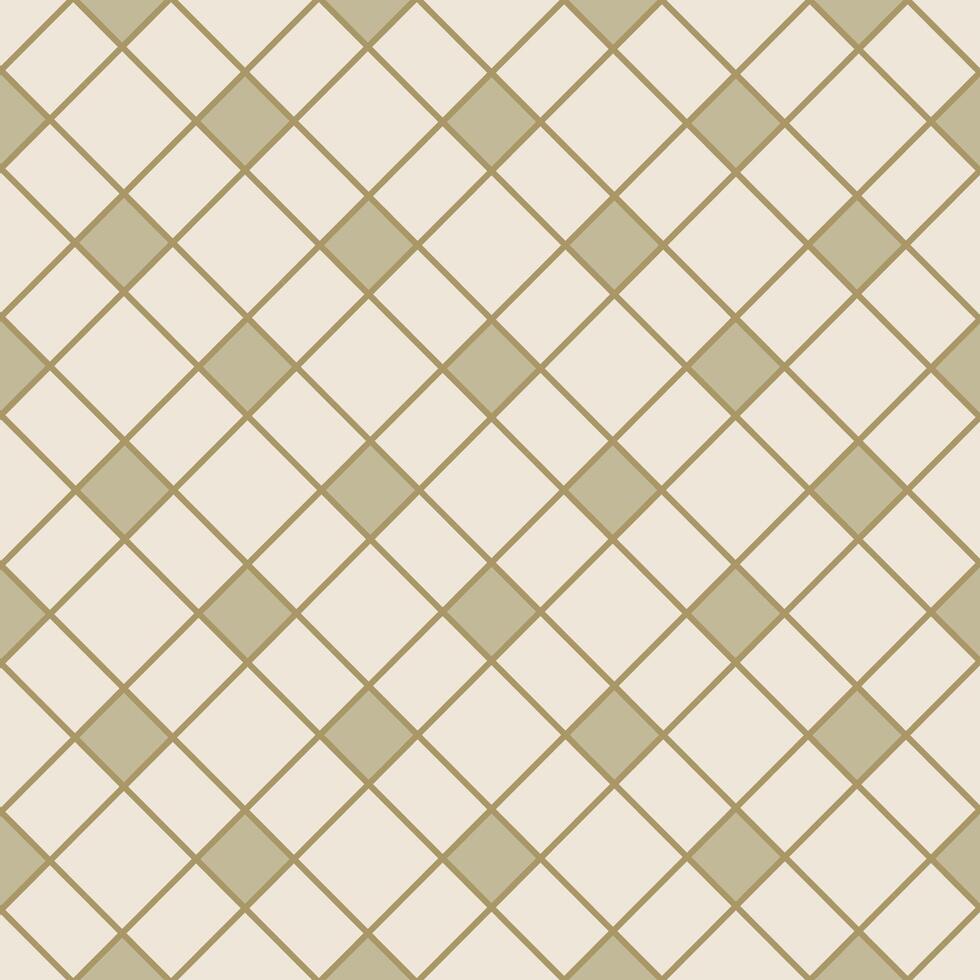 Seamless Geometric Diagonal Plaid Check Pattern On Ivory Background vector