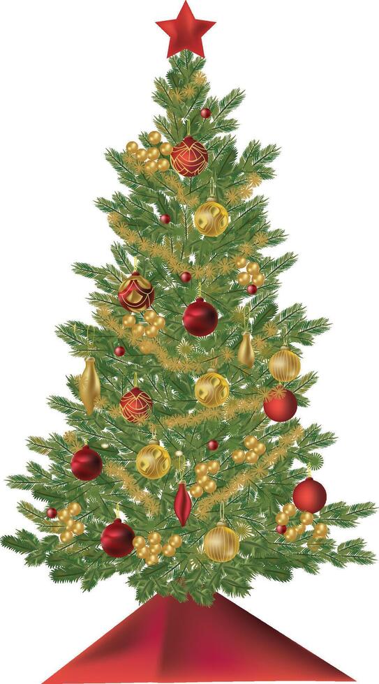 christmas tree decoration vector