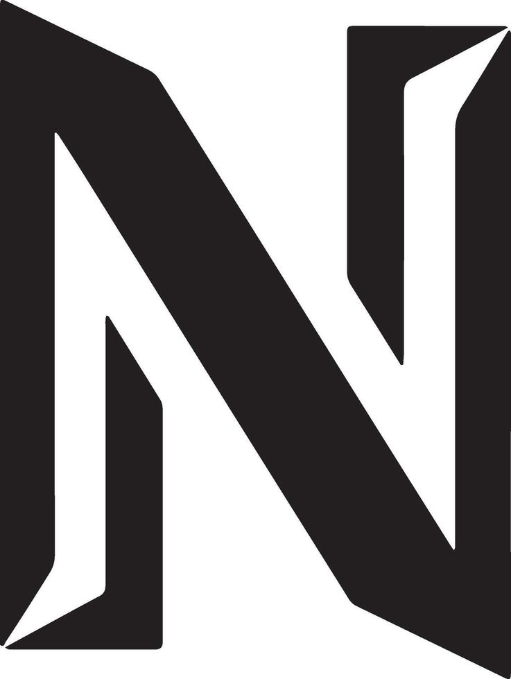N alphabet logo style design art vector
