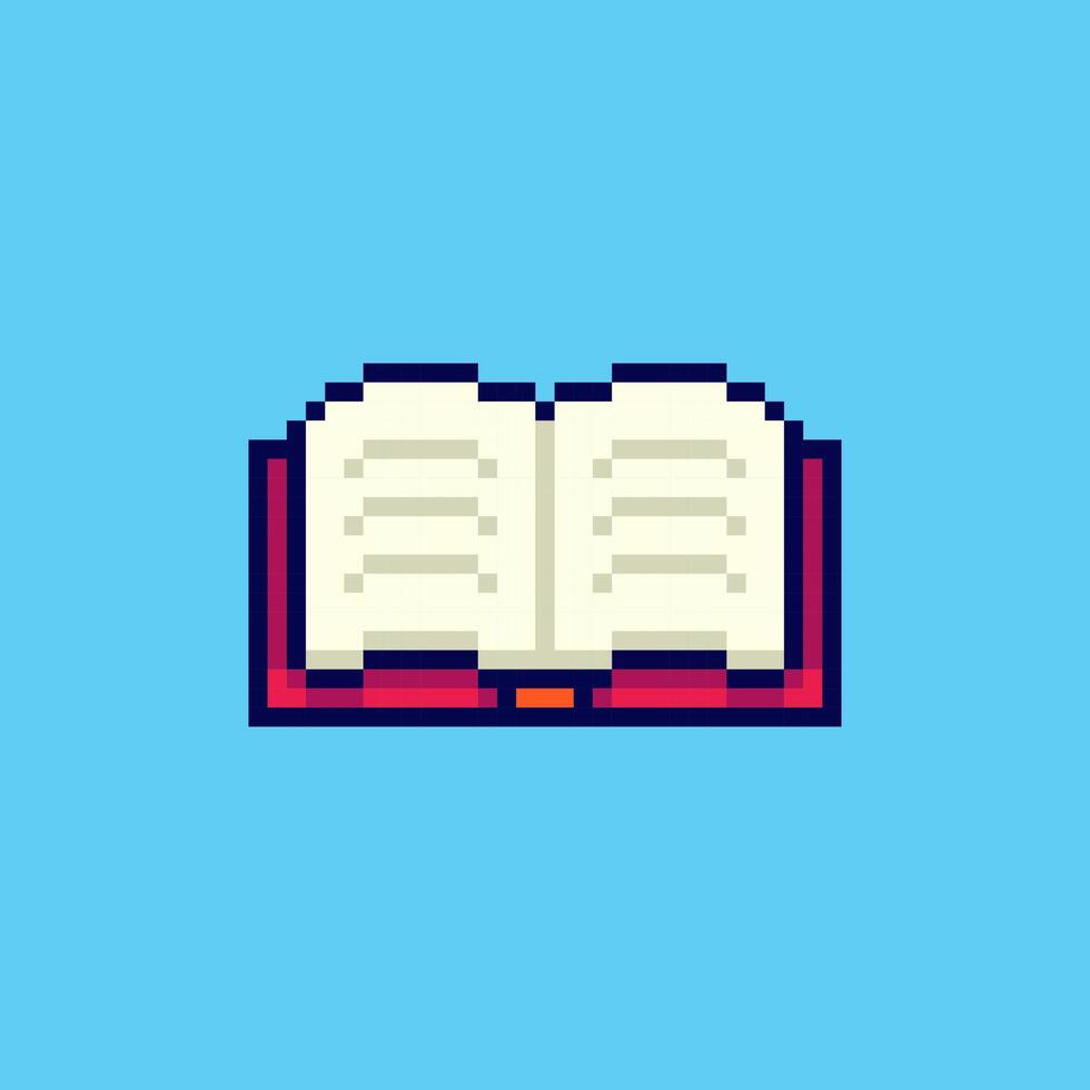 Pixel art Open Book Icon game asset design vector