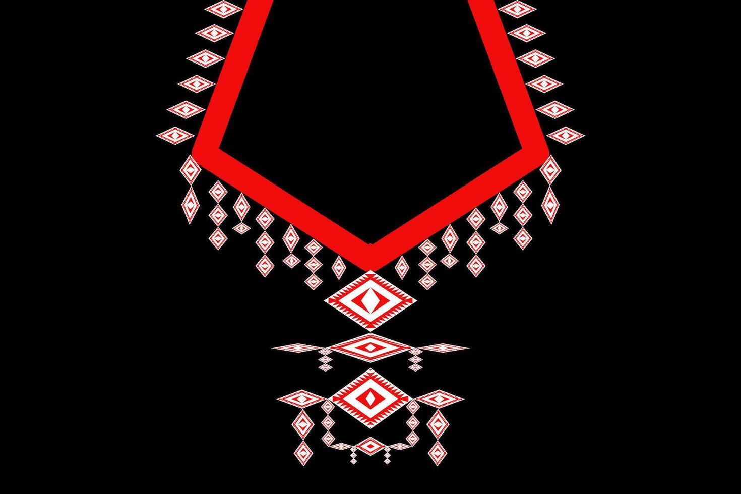 Beautiful ethnic neckline pattern,geometric shape striped. vector