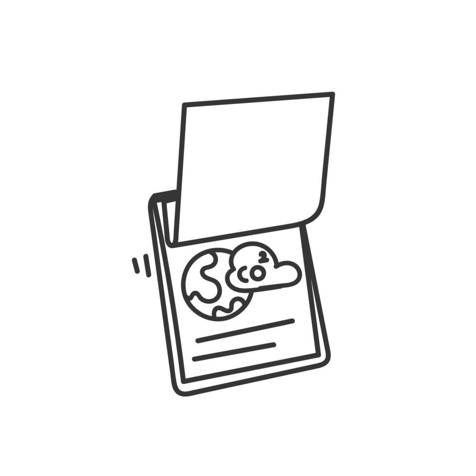 a document with a cloud emission earth on it vector