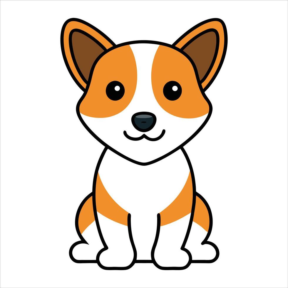 Cute Cartoon Fox Terrier Puppy Sitting vector