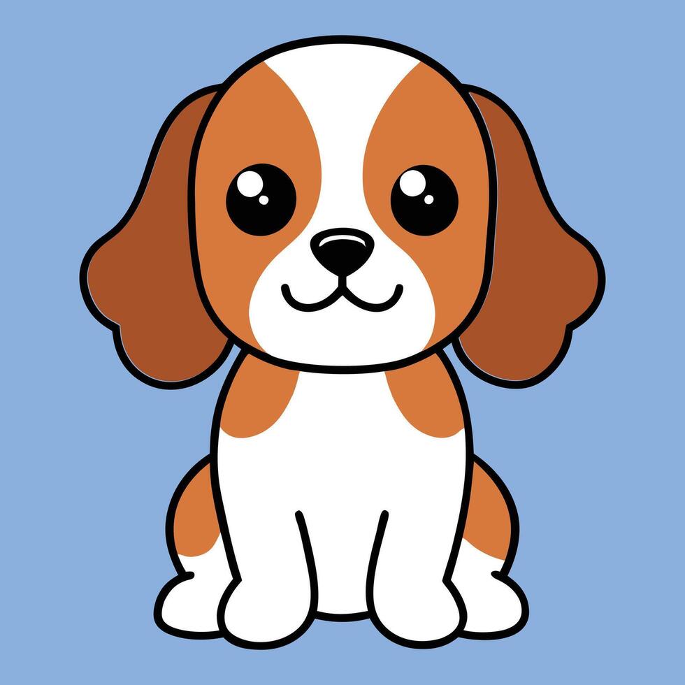 Endearing French Spaniel Puppy Sitting in Cute Style vector