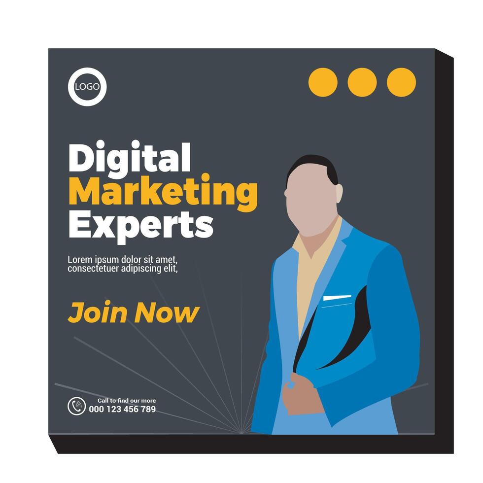 Digital Marketing Agency and expert social media template design vector