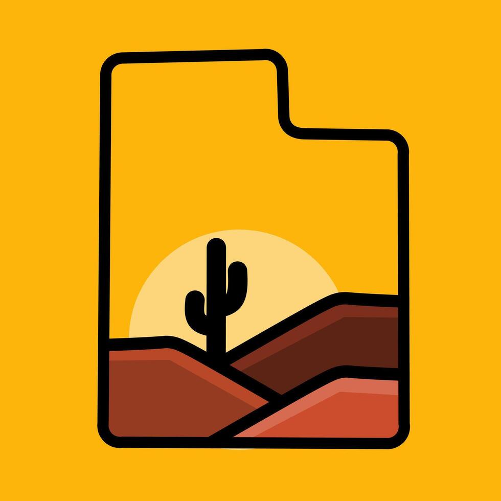 Utah Cactus and Desert Simple Design Perfect for Print, etc vector