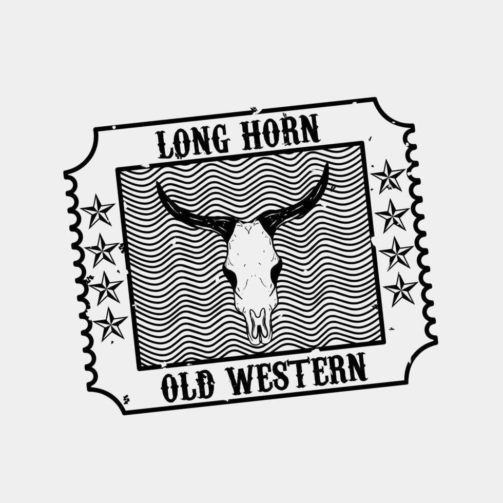 Long Horn Grunge Style Perfect for Print, Apparel, etc vector