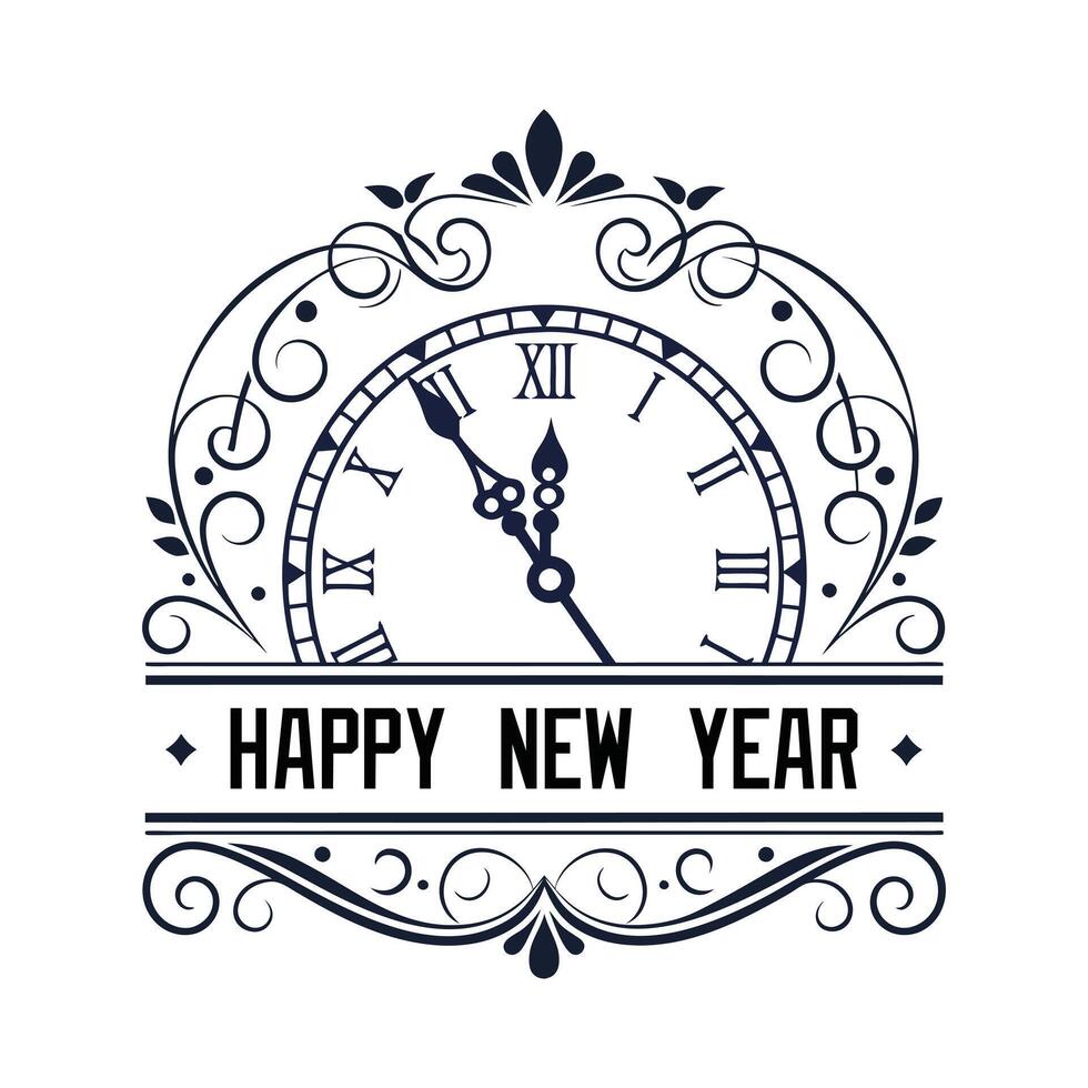 Bold Happy New Year 2025 Typography Clipart for Celebrations vector