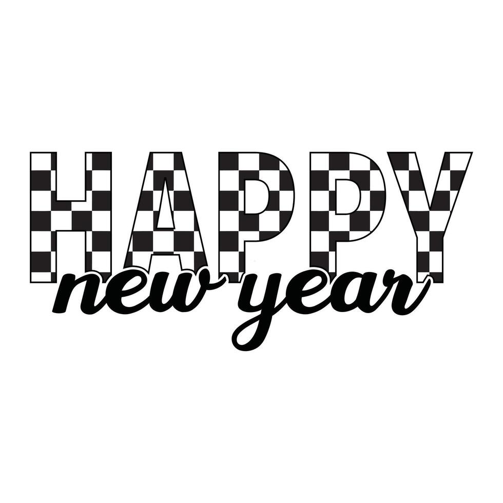 Happy New Year Typography Design , Happy New Year 2025 Clipart illustration vector
