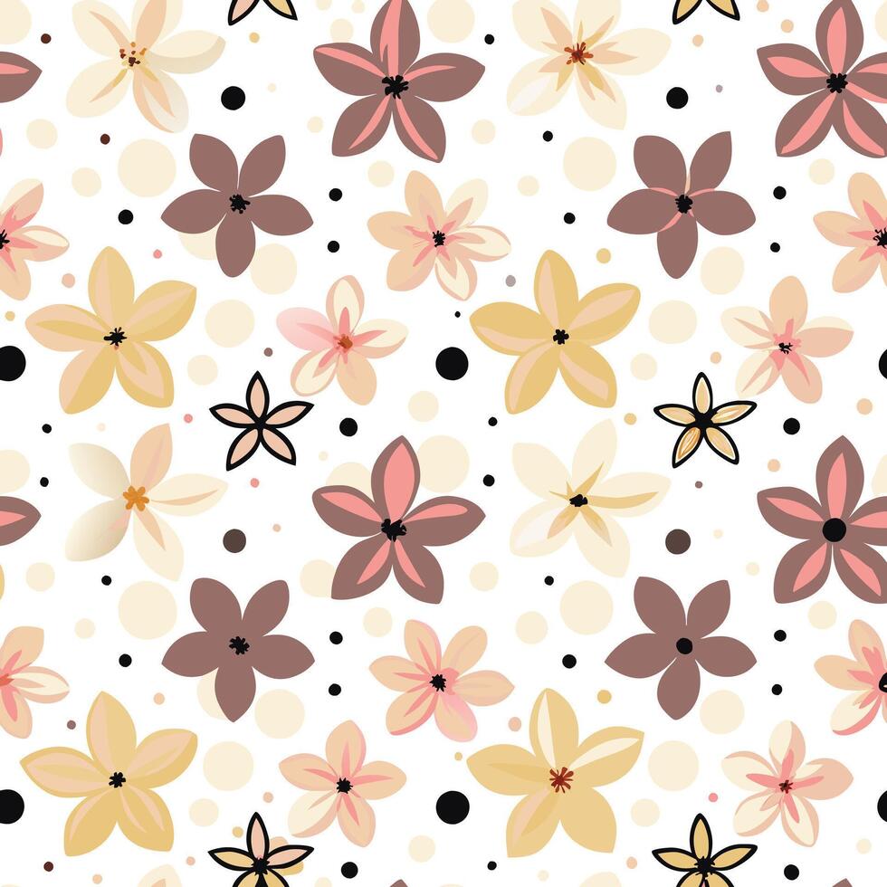 a pattern with flowers on a white background vector