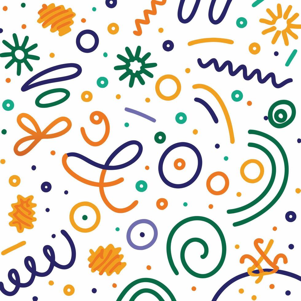 a colorful pattern with various shapes and lines vector