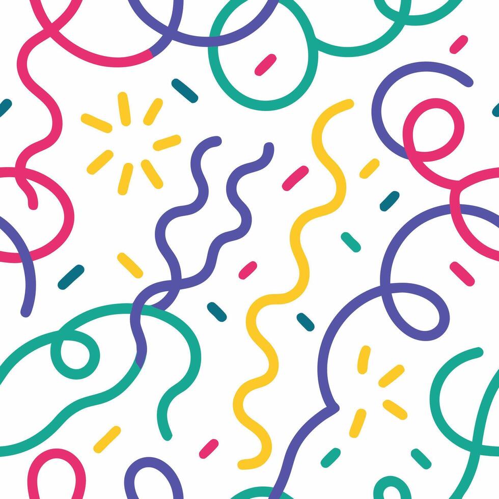a colorful pattern with confetti and stars vector