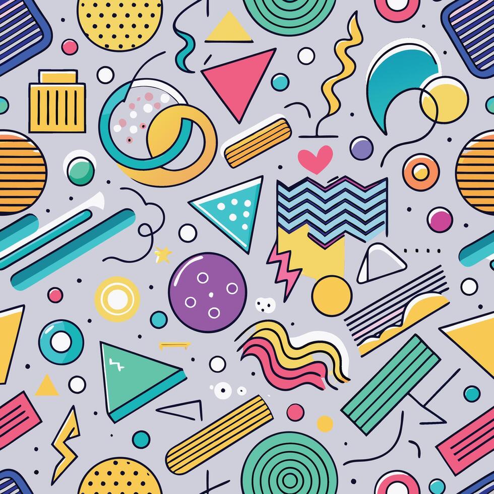 seamless pattern with colorful geometric shapes and shapes vector