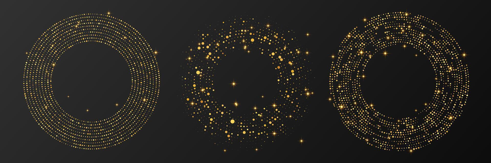 Abstract gold glowing halftone dotted background vector