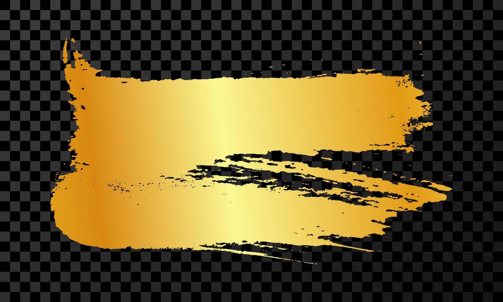 Gold brush stroke on dark background vector