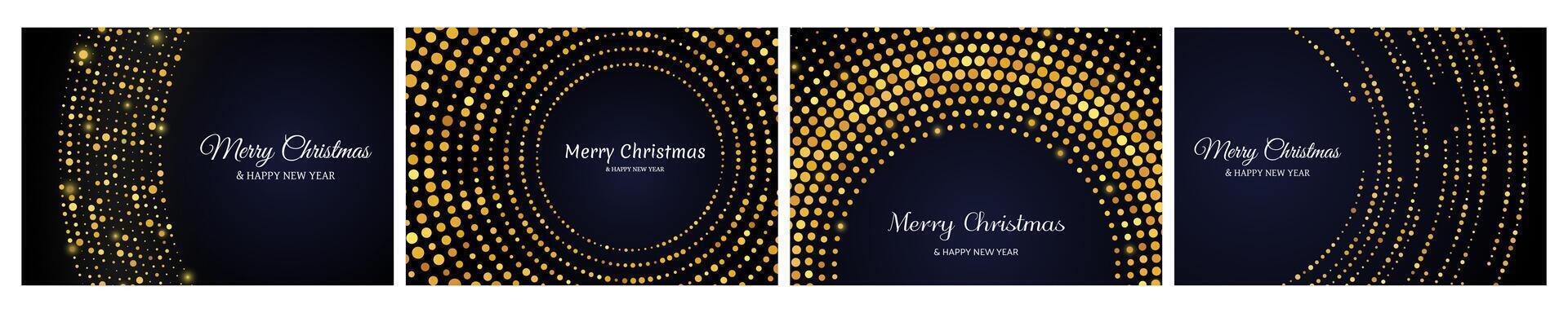 Merry Christmas backgrounds with gold glitter pattern vector