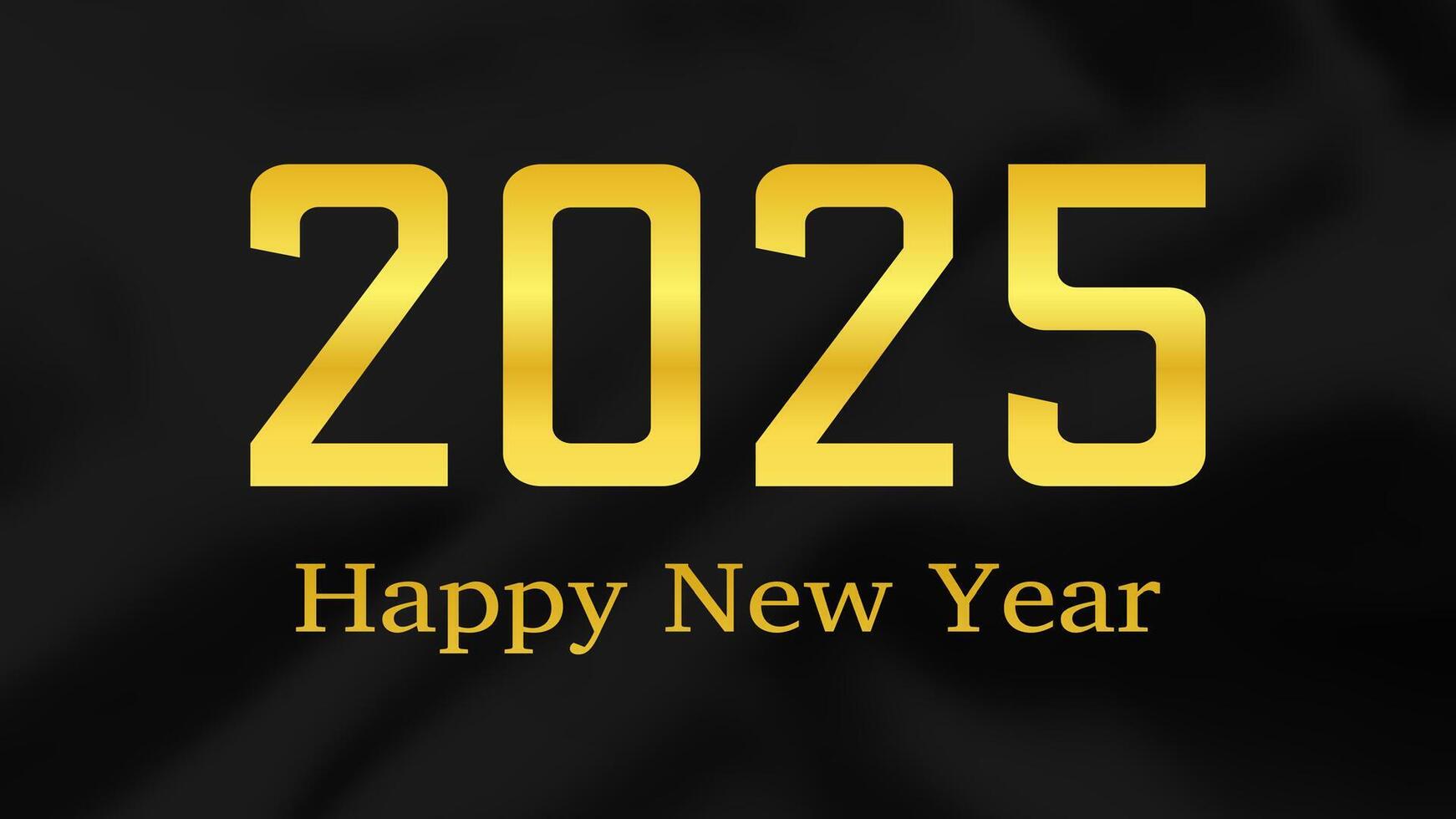2025 Happy New Year on dark silk background vector