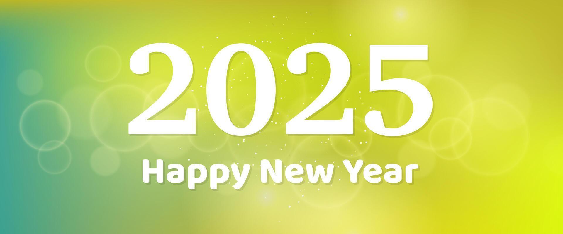 Happy new year 2025 inscription on blurred background vector