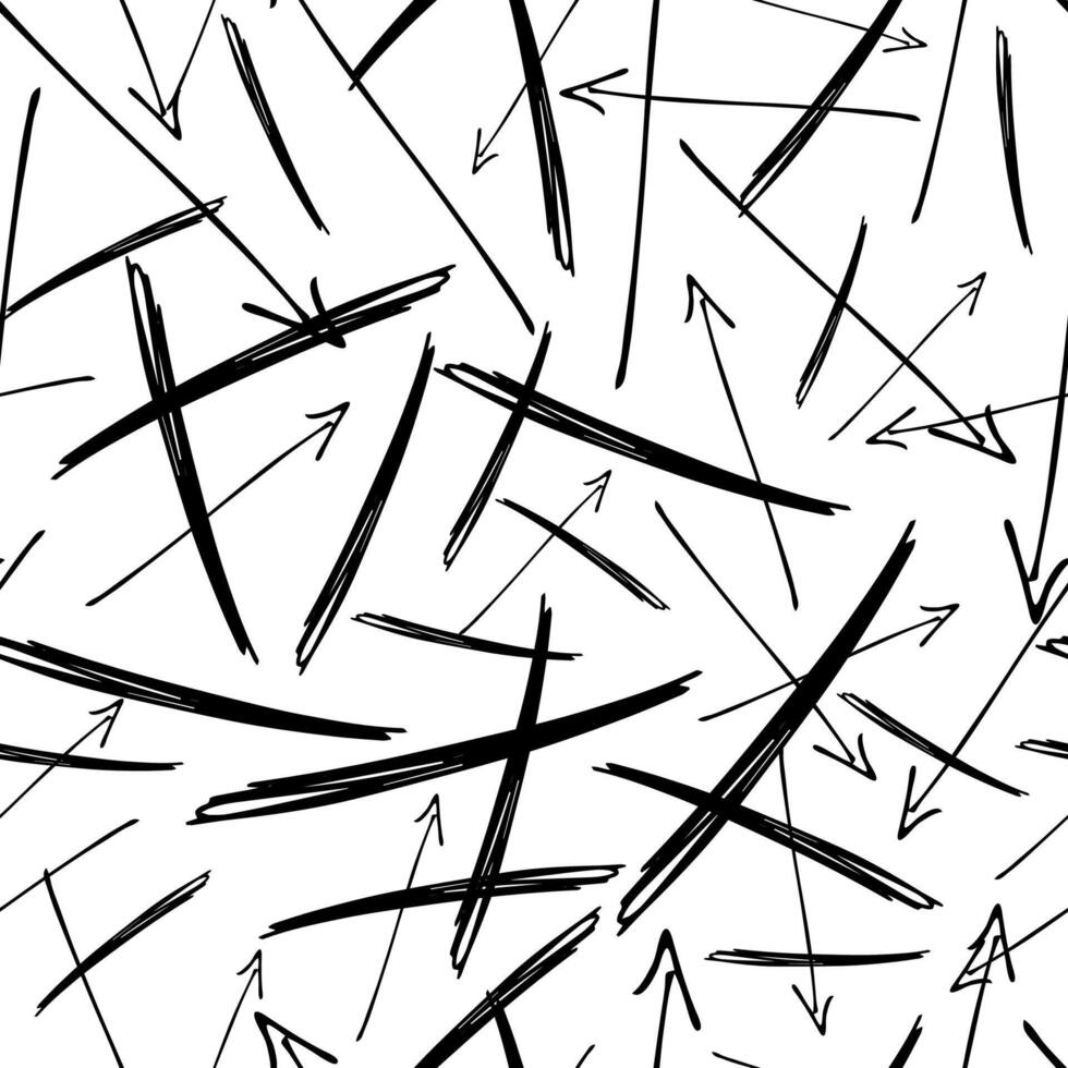 Seamless pattern with black pencil brushstrokes vector