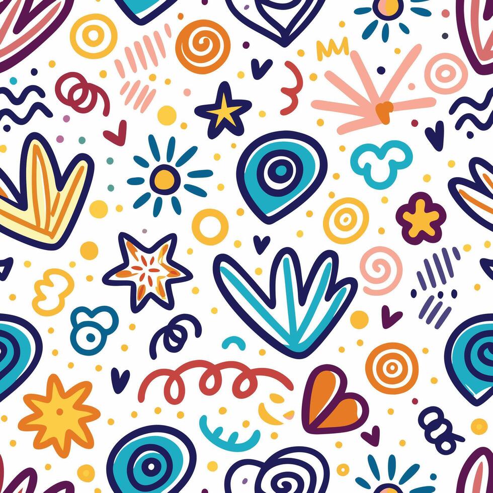 a colorful flower and sun design with clouds and stars vector