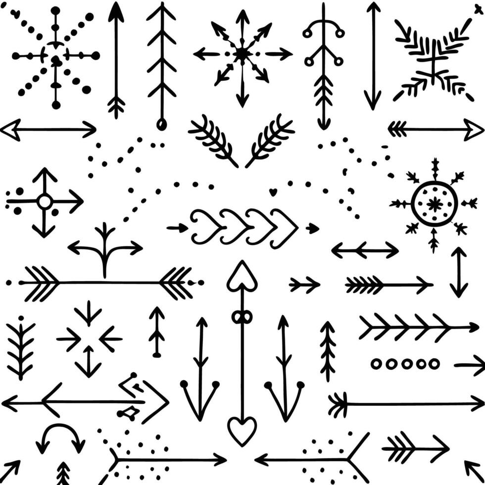 a set of arrows and arrows in black and white vector