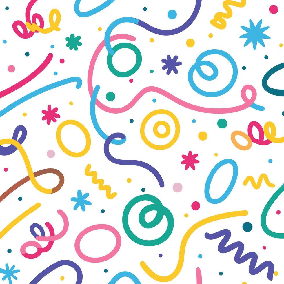 a colorful pattern with scribbles and swirls vector