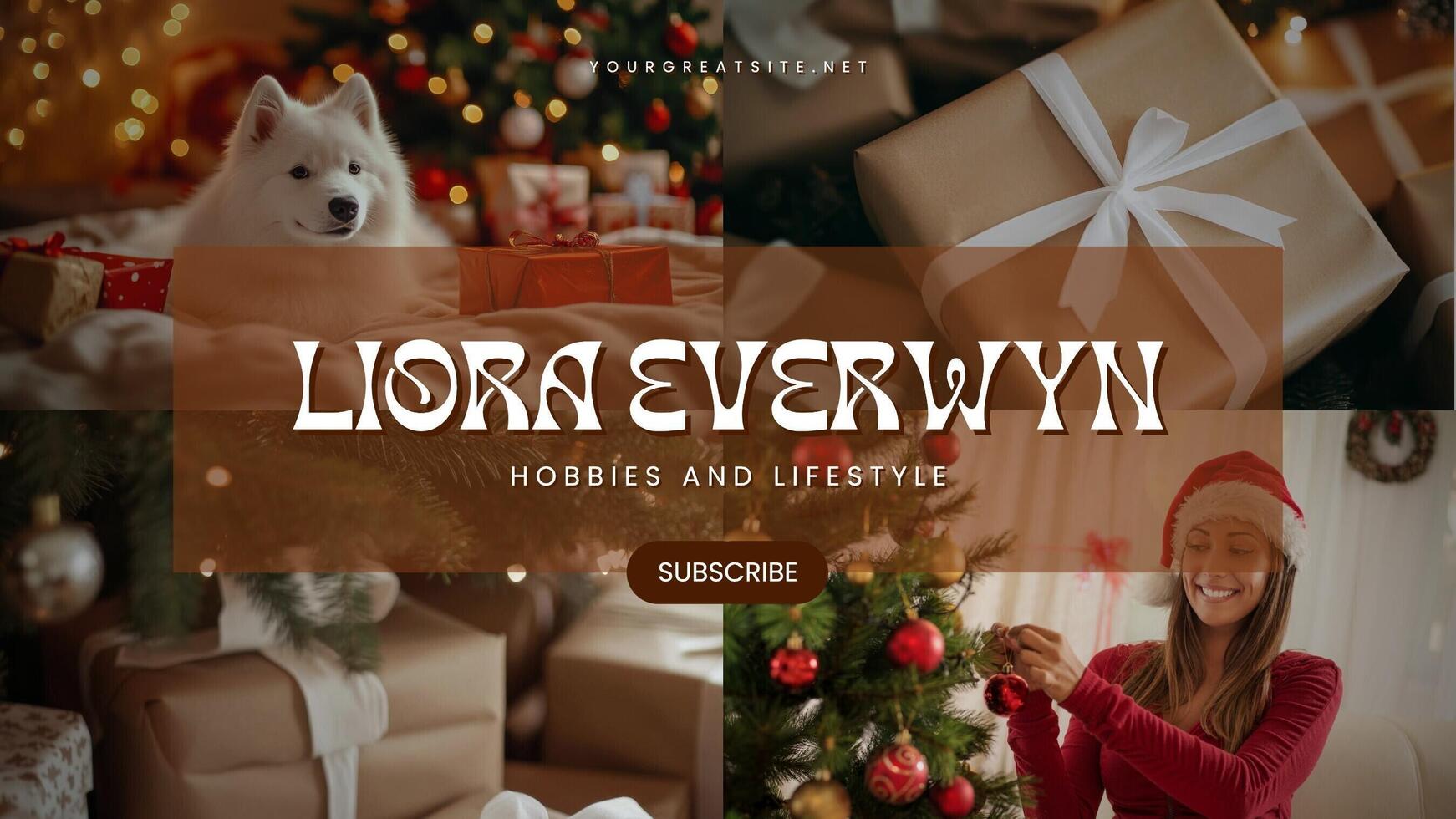 Photo Collage Christmas Youtube Banner template