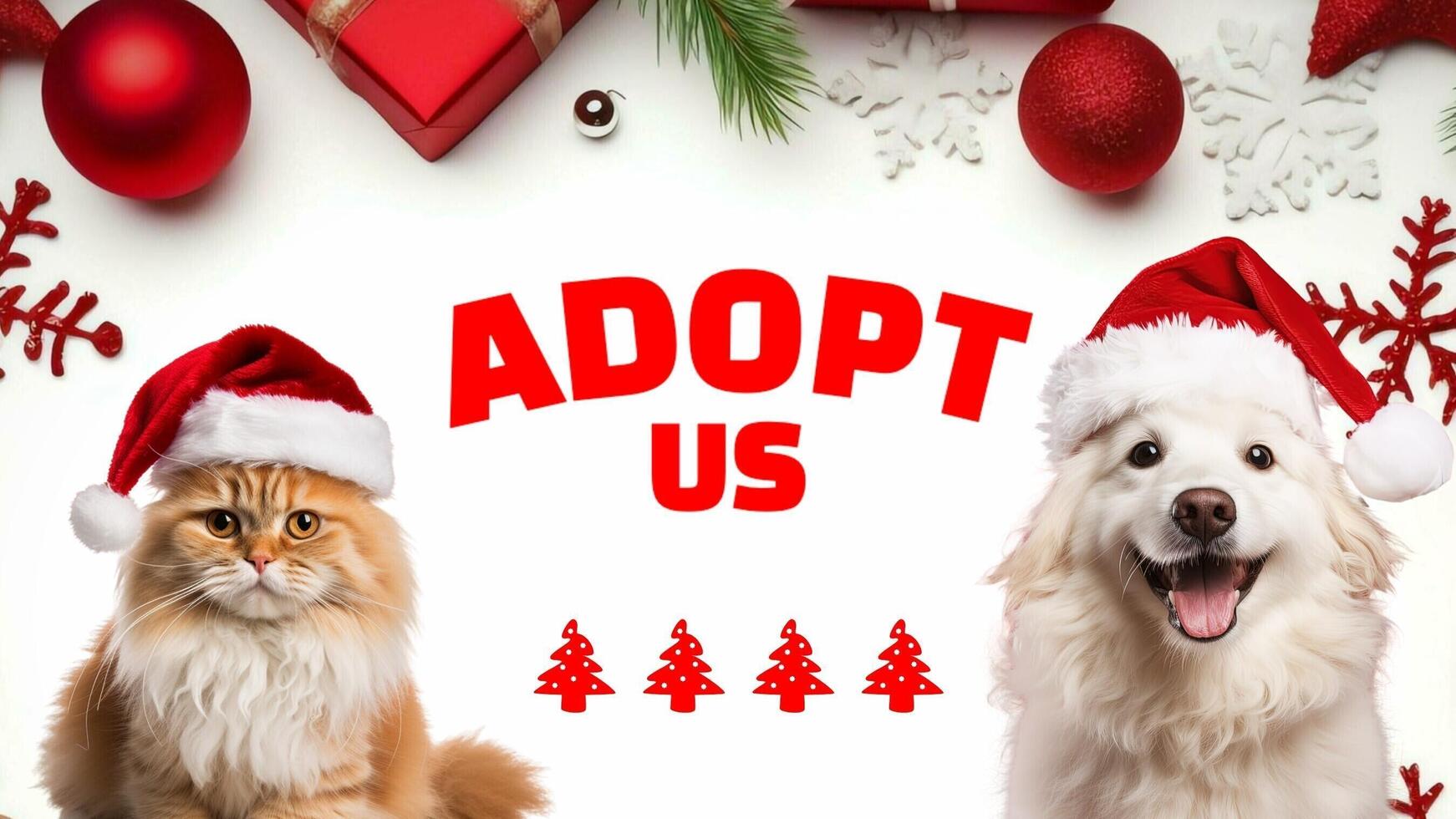 Cute Pet Adoption with Christmas Theme Facebook Mobile Cover template