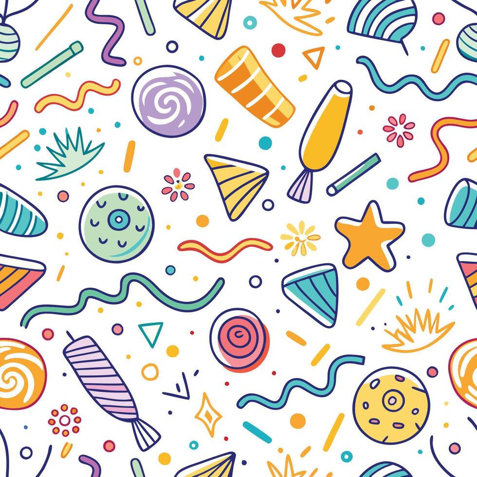 seamless pattern with candy and confectionery items vector