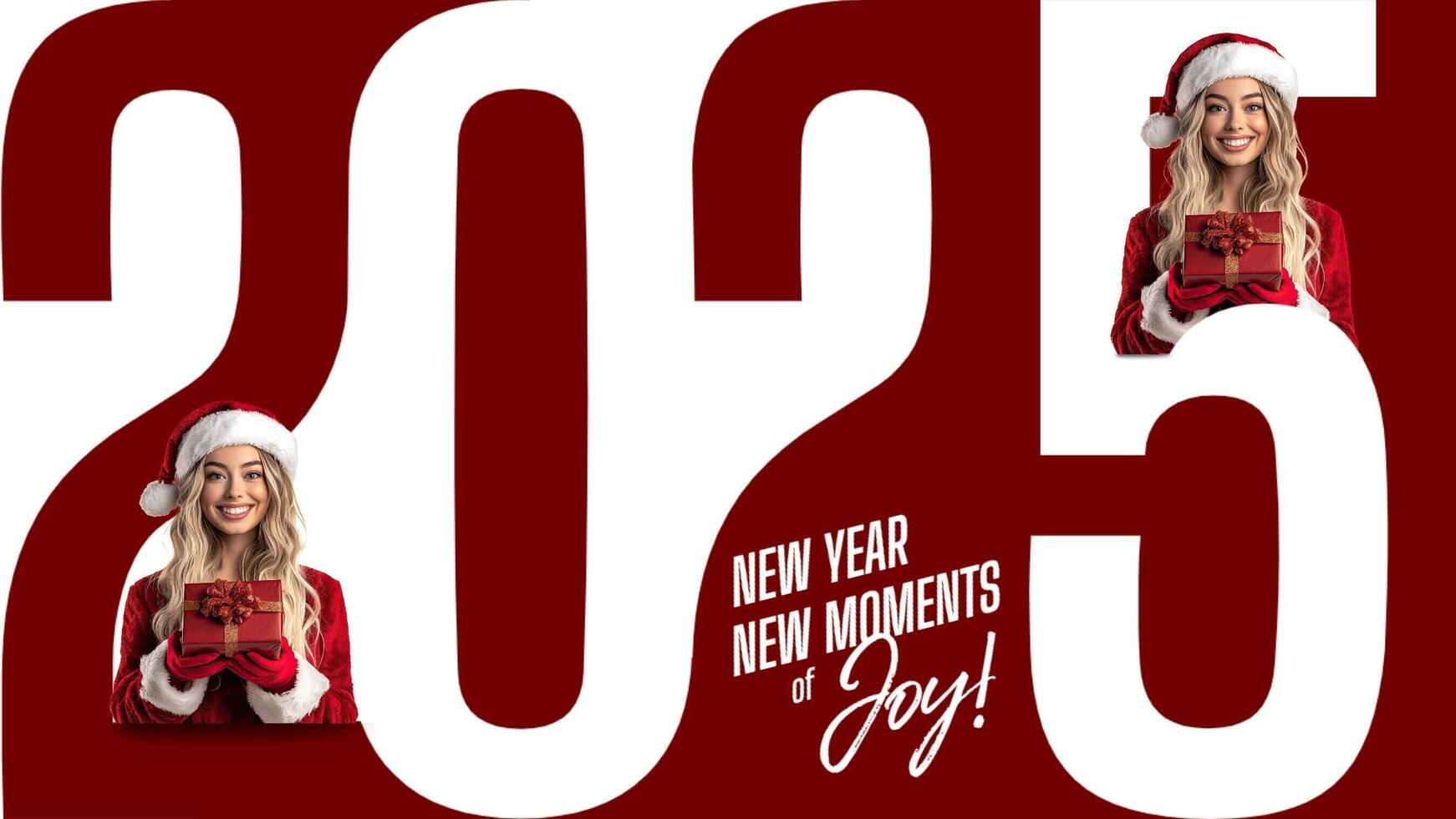 Red White Minimalist New Year Facebook Cover Mobile template