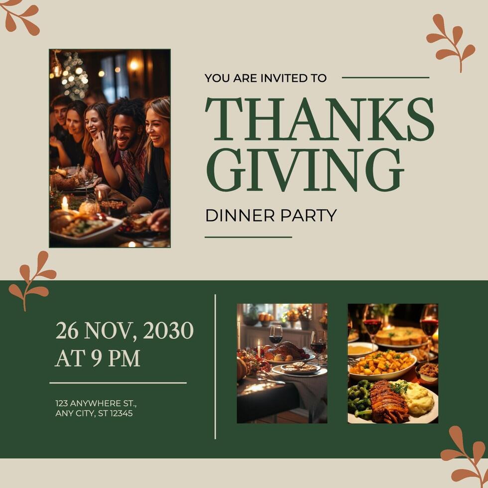 Instagram Post - Thanksgiving Dinner Party template