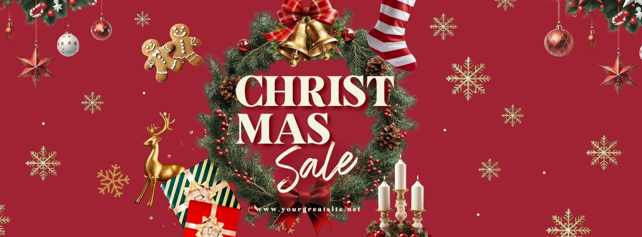 christmas sale facebook cover ads template