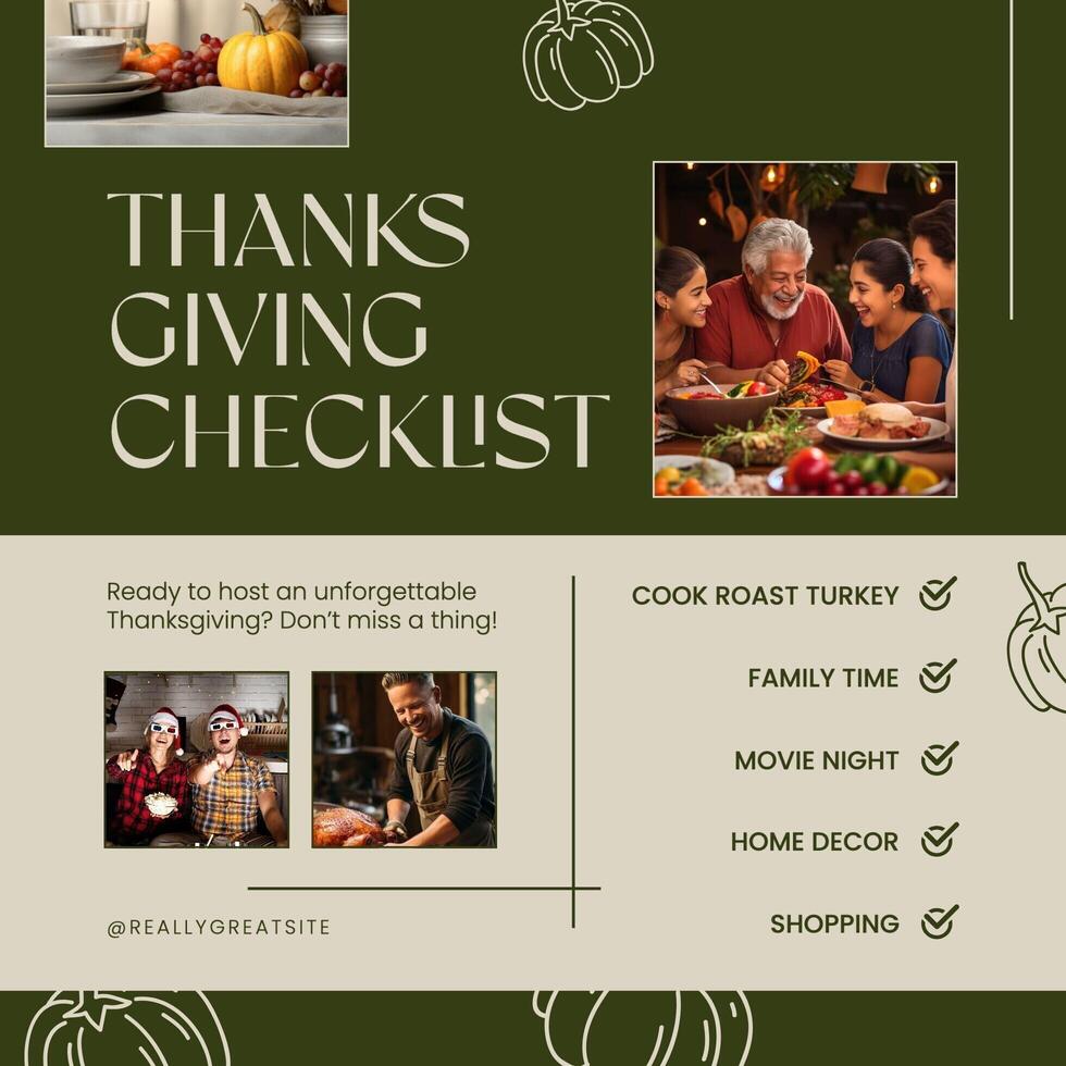 IG Post - Thanksgiving Checklist template