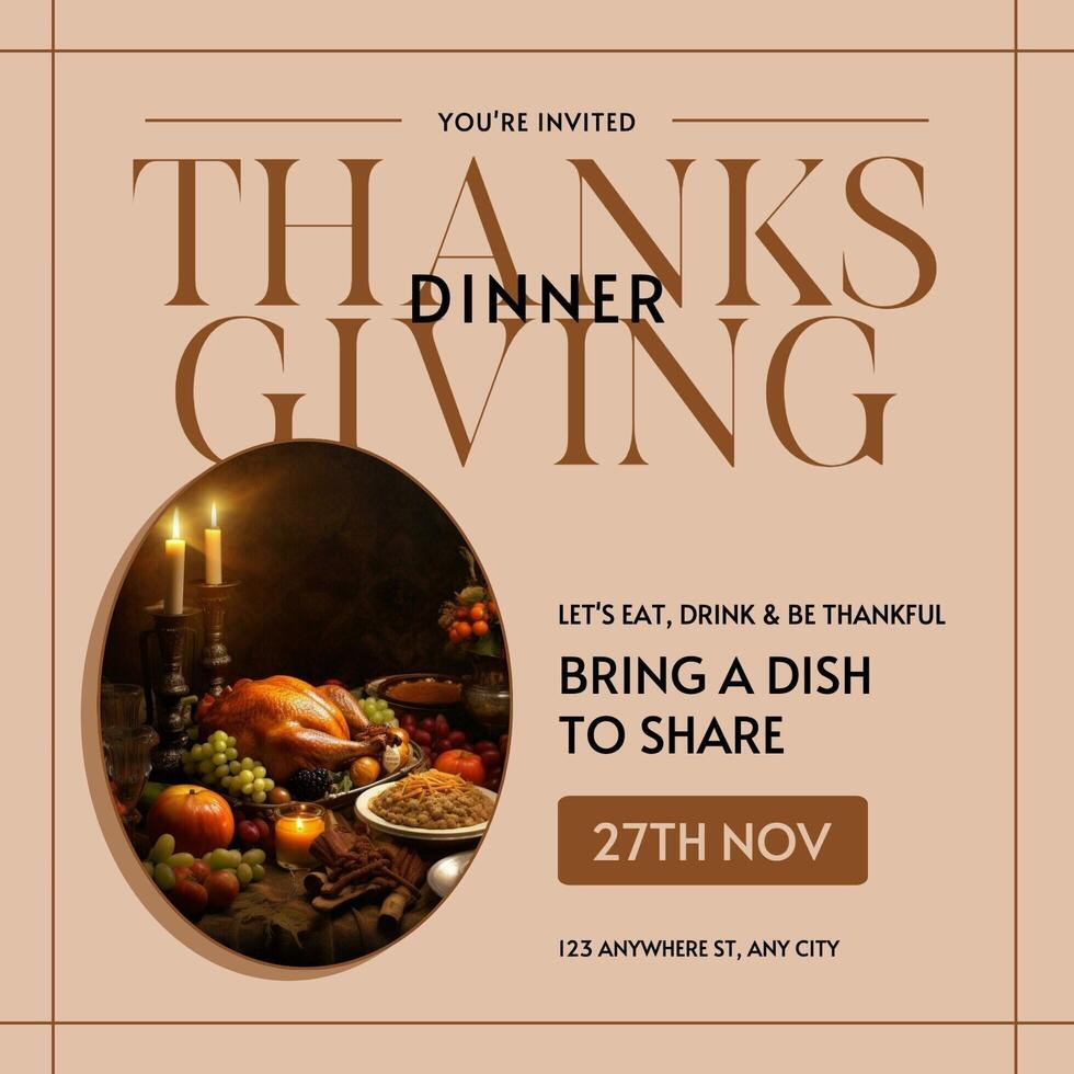 IG Post - Event Invitation Thanksgiving Dinner template