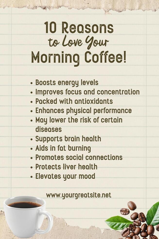 Top 10 Pinterest Graphic about Coffee template
