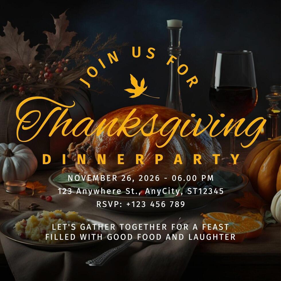 Thanksgiving Dinner Event Invitation template