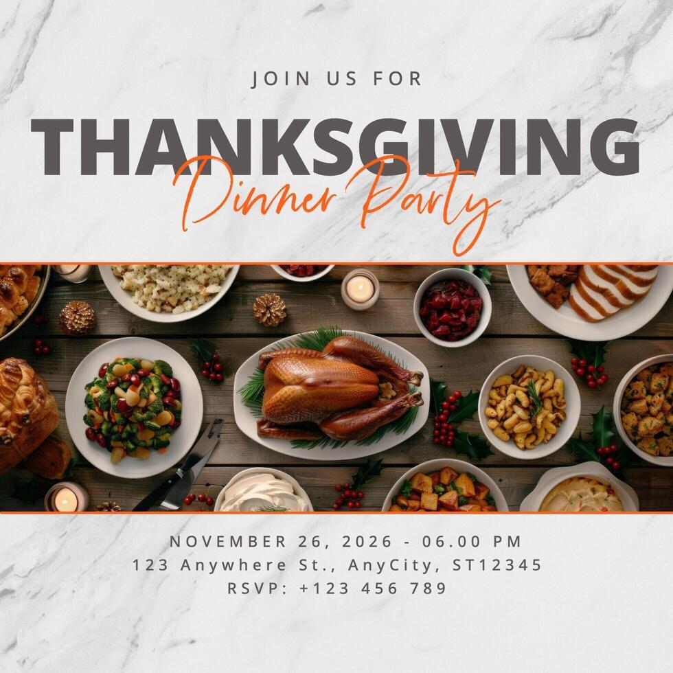 Thanksgiving Dinner Event Invitation template