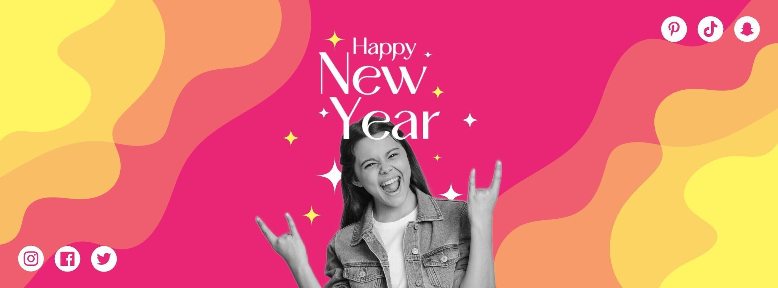 Happy New Year Theme Cover for Influencer template