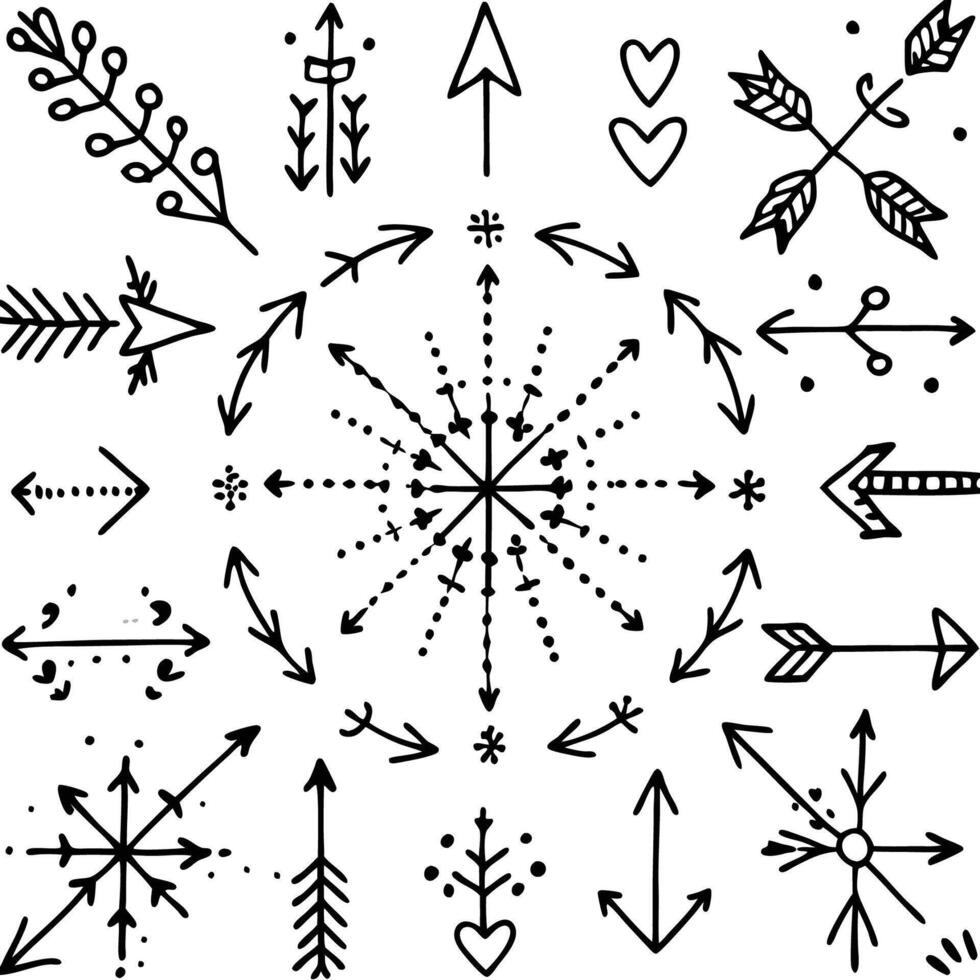 a set of black and white arrows and arrows vector