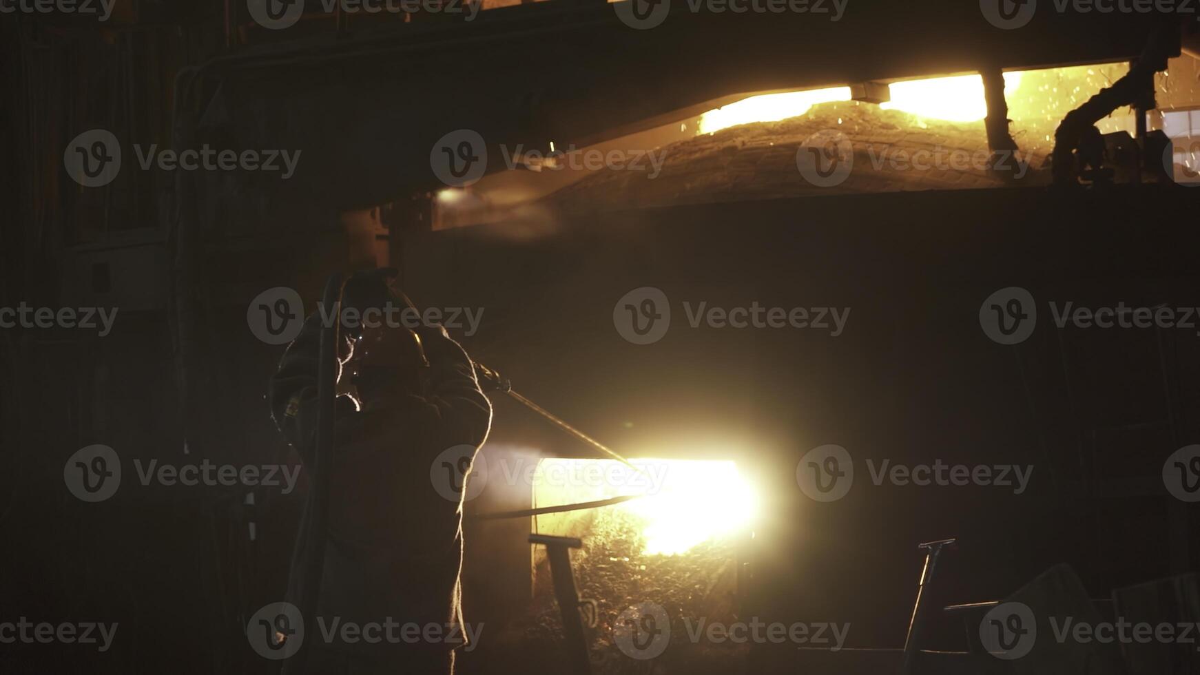 The Art of Crafting Metal in a Fiery Forge with Passion and Skill for Masterpieces. Stock Clip photo