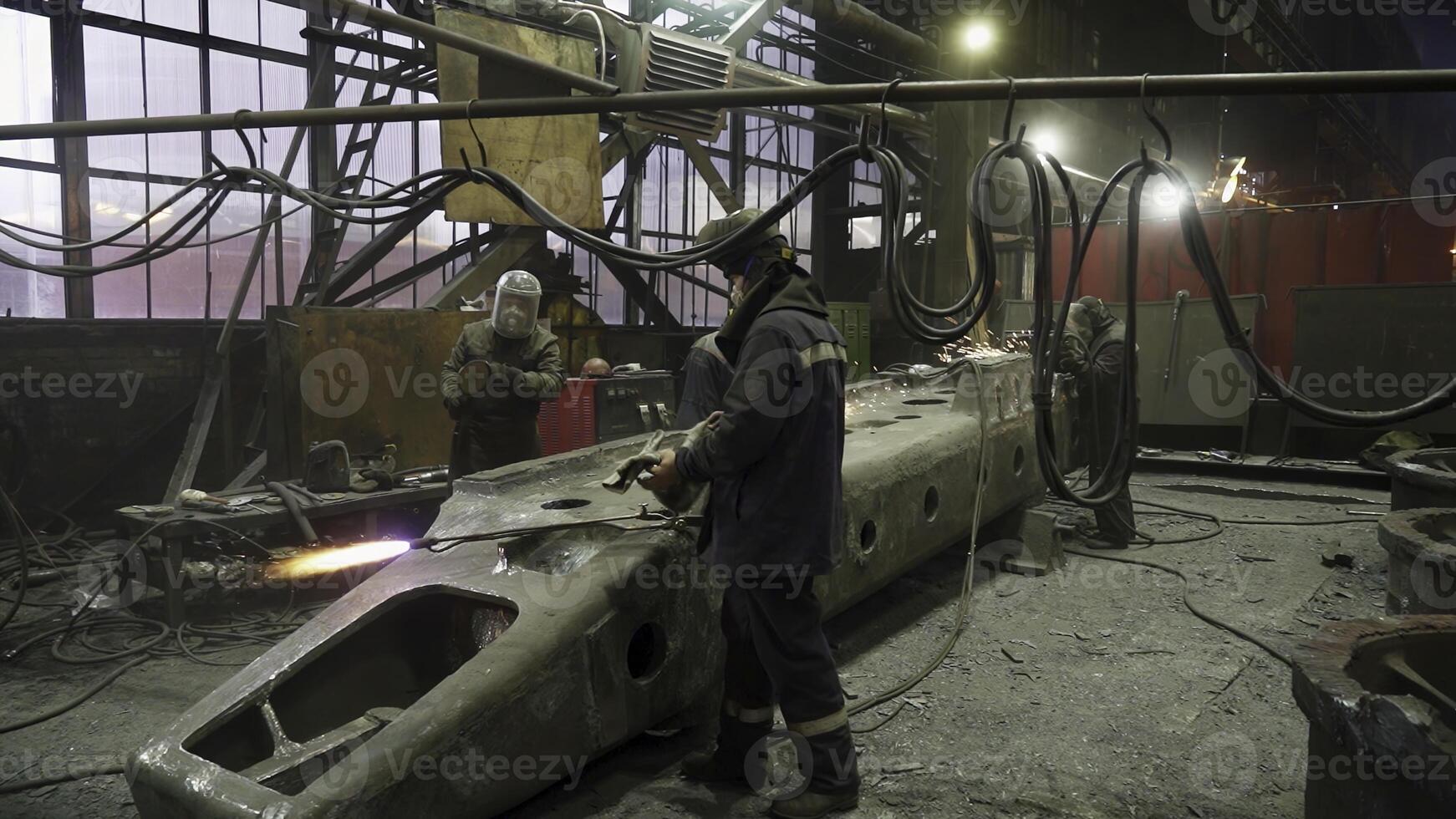 An Industrial Workshop where Workers Fabricate various Metal Components for production. Stock Clip photo